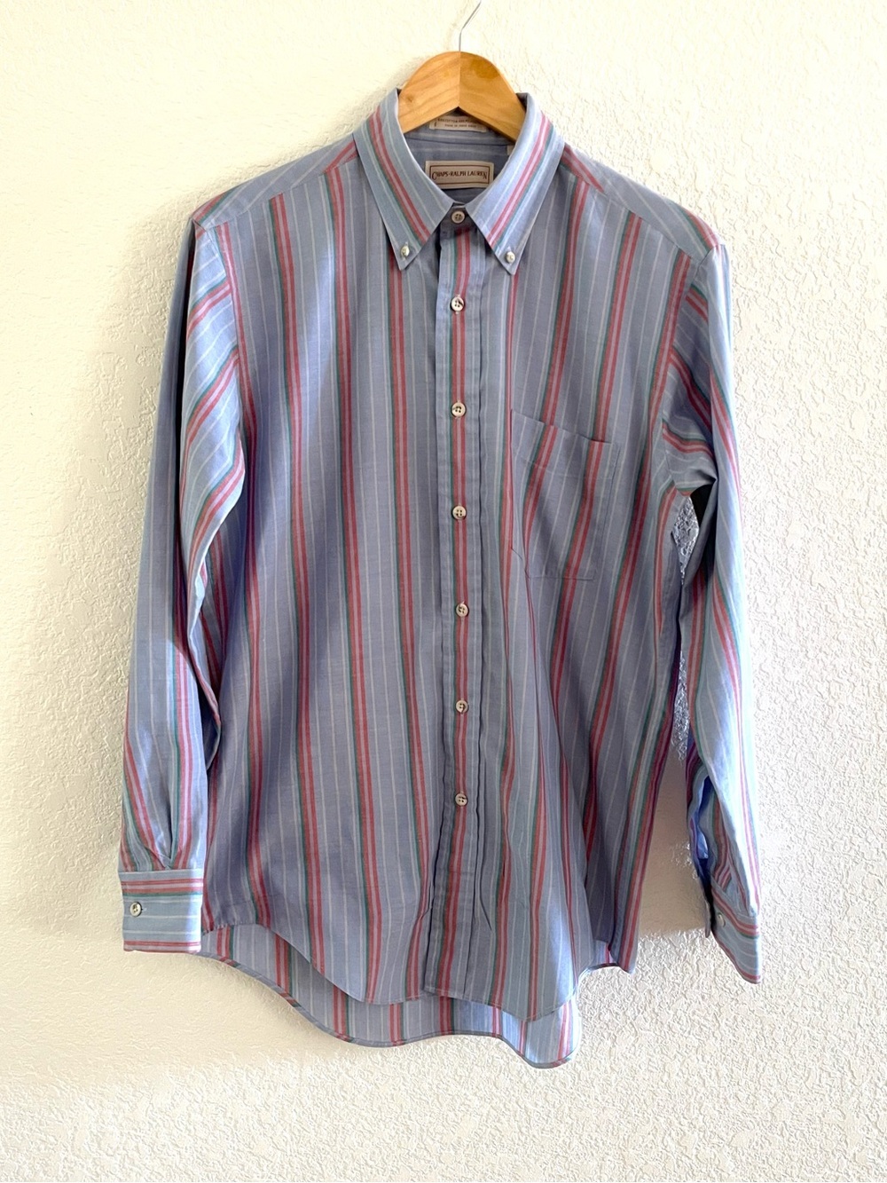 Vintage 90s Chaps Ralph Lauren Multi-Stripe Button-Down Oxford Shirt Sz. M